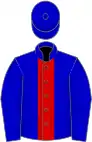 Blue, red stripe