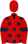 Red, dark blue spots and armlets