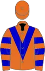 Orange, blue chevron, hooped sleeves