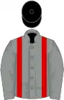Grey, red braces, black cap