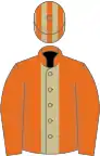 Orange, beige stripe, striped cap