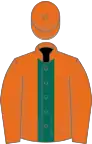 Orange, dark green stripe