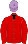 Red, mauve cap