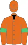 Orange, emerald green armlets