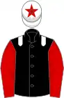 Black, white epaulets, red sleeves, white cap, red star