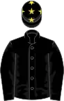 Black, black sleeves, black cap, yellow stars