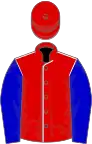 Red, white seams, Blue sleeves, Red cap