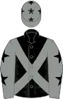 Black, Grey cross belts, Grey sleeves, Black stars and stars on cap