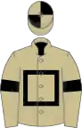 Beige, black hollow box and armlets, quartered cap