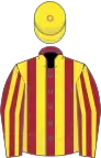 MAROON and YELLOW STRIPES, yellow cap