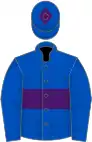 Royal blue, purple hoop and diamond on cap