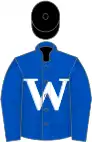 Royal blue, white 'W', black cap
