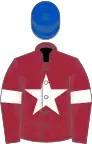 Maroon, white star and armlets, blue cap