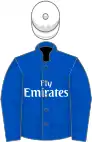 Royal blue, white cap