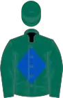 Dark green, royal blue diamond