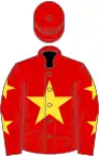Red, yellow star, red sleeves, yellow stars