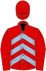Red, light blue chevrons on body