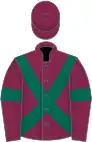 Garnet, dark green cross-belts and armlets