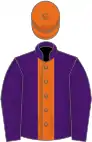 Purple, orange stripe and cap