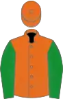Orange, green sleeves