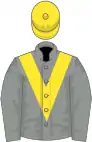 Grey, yellow chevron and cap