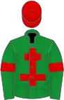 Green, red cross of lorraine, armlets and cap