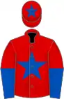 Red, Royal Blue star, halved sleeves and star on cap