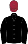 Black, maroon cap