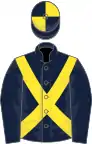 Dark blue, yellow cross-belts, quartered cap