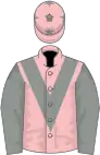 Pink, grey chevron and sleeves, stars on cap