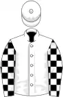 White, black and white checked sleeves