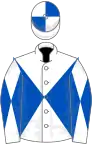 White and royal blue diabolo, quartered cap