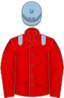 Red, light blue epaulets and cap