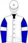 White, blue sleeves, white armlets