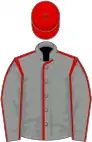 Grey, red seams and cap