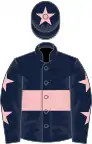 Dark Blue, Pink hoop, Dark Blue sleeves, Pink stars, Dark Blue cap, Pink star