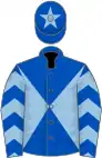 Royal Blue and Light Blue diabolo, chevrons on sleeves, Royal Blue cap, Light Blue star