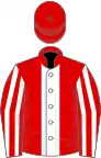 Red, white stripe, striped sleeves