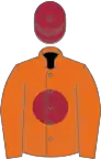 Orange, maroon disc and cap