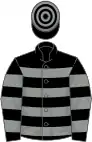Black, grey hoops