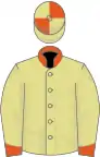 Primrose, flame collar and cuffs, quartered cap