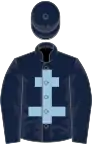 Dark blue, light blue cross of lorraine