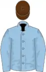 Light blue, brown cap
