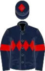 Dark blue, red triple diamond, armlets and diamond on cap