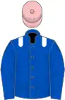 Royal Blue, White epaulettes, pink cap