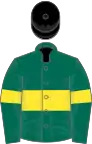 Dark Green, Yellow hoop and armlets, Black cap