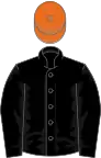 BLACK, orange cap