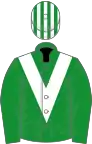 Green, white chevron, striped cap