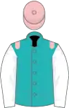 Green, pink sash and cap, white sleeves