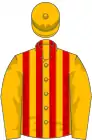 Amber, red stripes on body